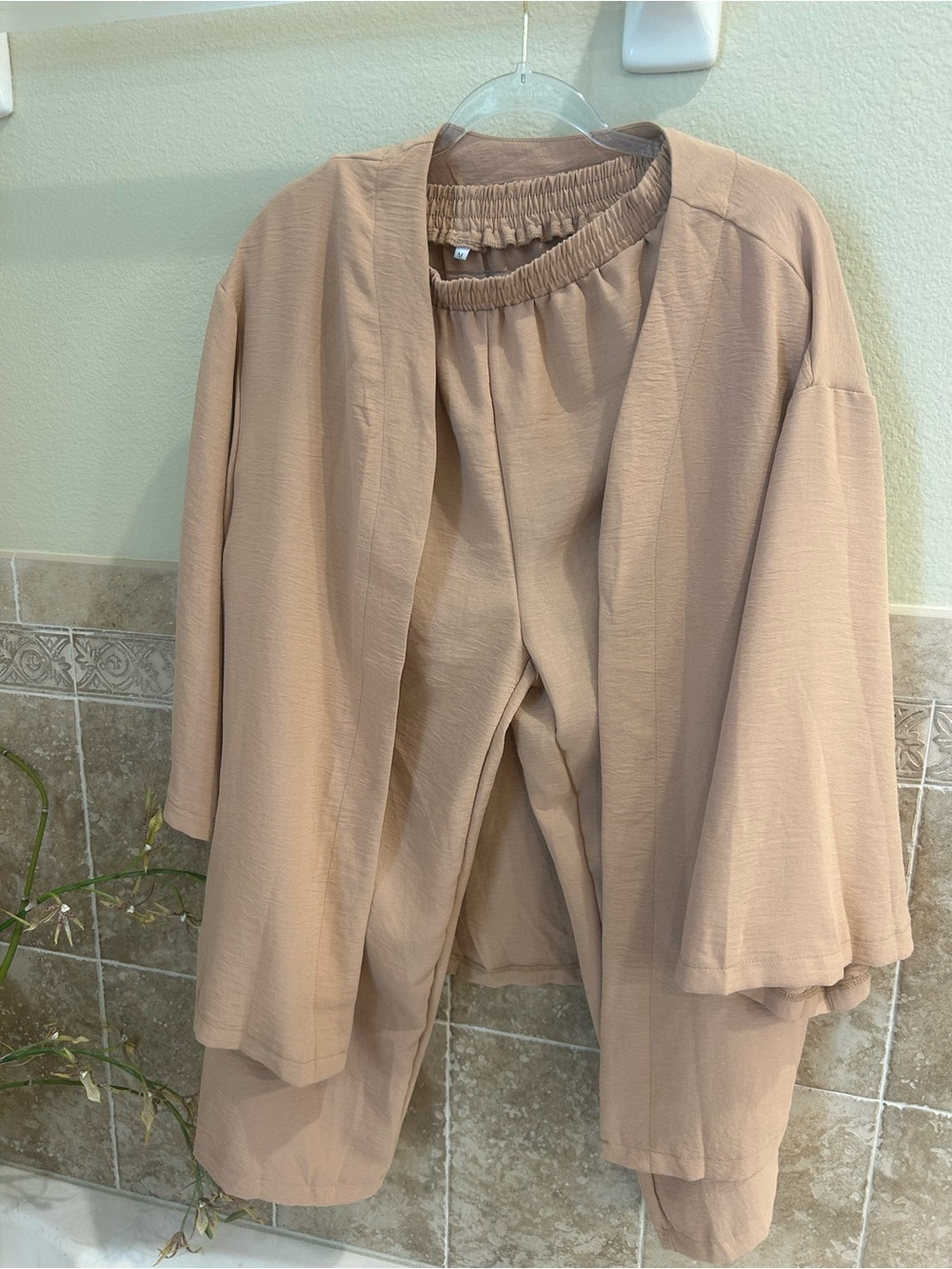 Amazon Women's Neutral Beige Relaxed Two-Piece Set